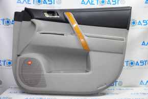 Обшивка двери карточка передняя правая Toyota Highlander 08-13 сер с черн вставкой кожа, подлокотник кожа, JBL, царапины