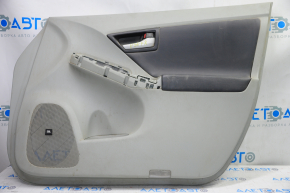 Обшивка двери карточка передняя правая Toyota Prius 30 10-15 сер с сер вставкой кожа, JBL, царапины, слом креп