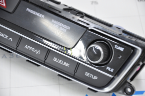 Панель годинника Hyundai Sonata 15-17 з керуванням магнітолою, тріщина в накладці