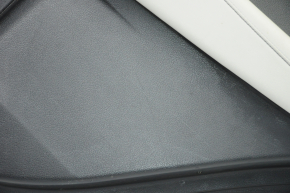 Обшивка двери карточка задняя правая Lexus RX350 RX450h 10-15 черн с черн вставкой кожа, подлокотник сер кожа тип 2, надрывы, тычки, царапины, без отражателя