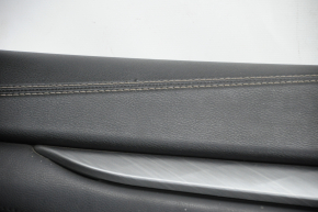 Обшивка дверей картка перед лев Nissan Maxima A36 16- чорний з чорною вставкою шкіра, підлокітник шкіра, молдинг сірий глянець, подряпини, тички