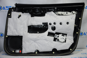 Обшивка двери карточка передняя левая Nissan Sentra 13-19 черн с черн вставкой тряпка, подлокотник тряпка, под химчистку