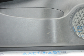 Обшивка двери карточка передняя левая Nissan Leaf 13-17 черн с черн вставкой кожа, подлокотник тряпка, царапины, под химчистку