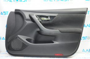 Обшивка дверей картка перед правим Nissan Altima 13-18 черн з чорн вставкою ганчірка, подряпини