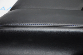 Обшивка двери карточка передняя правая Nissan Leaf 13-17 черн с черн вставкой кожа, подлокотник кожа, царапины, надрывы
