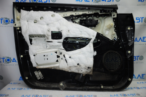 Обшивка двери карточка передняя правая Nissan Murano z52 15-17 черн с черн вставкой кожа, молдинг серый глянец, царапины, тычки, под химчистку