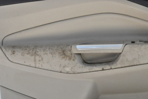 Обшивка двери карточка передняя левая Ford Escape MK3 17-19 рест,беж, подлокотник кожа, под химчистку
