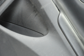 Обшивка дверей картка задня права Nissan Altima 13-18 чорна з чорною вставкою шкіра, подряпини