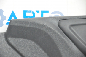 Обшивка двери карточка передняя правая Subaru Forester 14-18 SJ черн с серой вставкой тряпка, подлокотник тряпка, царапины, под химч, примята