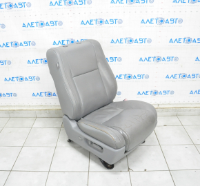 Пасажирське сидіння Toyota Sequoia 08-16 з airbag, електро, шкіра сіра, без підголівника, тріщини, під перетяжку, розшито