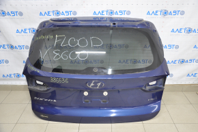 Дверь багажника голая со стеклом Hyundai Santa FE 19- синий ST2
