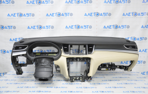 Торпедо передняя панель с AIRBAG Infiniti QX50 19- бежевый под динамик