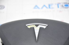 Подушка безопасности airbag в руль водительская Tesla Model S 12-20 кожа тип 1, полез хром