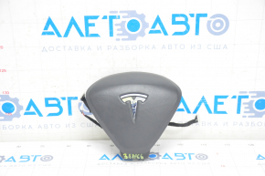 Подушка безопасности airbag в руль водительская Tesla Model S 12-20 кожа тип 1, полез хром