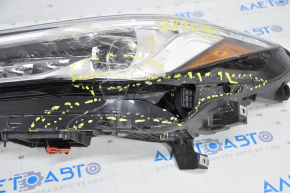 Фара передняя левая голая Infiniti QX50 19- LED разбито стекло, надломы в корпусе