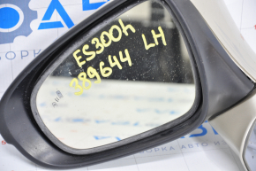 Зеркало боковое левое Lexus ES300h ES350 13-18 14 пинов, BSM, поворотник, золотое сломано крепление, песок на зеркале, надлом накладки