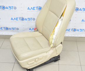 Сидіння водія Lexus ES300h ES350 13-18 без airbag, шкіра бежева стрільнула, потріскалася шкіра, прим'ятий пластик