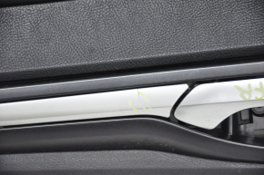 Обшивка дверей картка перед прав Ford Fusion mk5 17-20 titanium, шкіра чорна, з підсвіткою, тріщина на молдингу