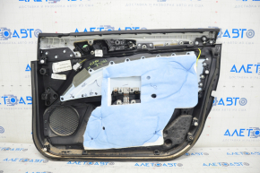 Обшивка дверей картка перед лев Ford Fusion mk5 17-20 titanium, шкіра чорна, з підсвіткою, тріщини на молдингу, під хімч