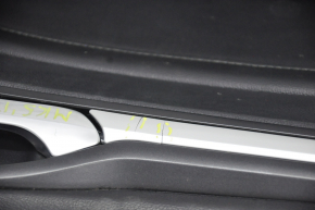 Обшивка двери карточка передняя левая Ford Fusion mk5 17-20 titanium, кожа черн, с подстветкой, трещины на молдинге, под химч
