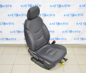 Пассажирское сидение Chevrolet Volt 16- с airbag, механическое, кожа черная, синяя строчка, с подогревом