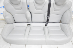 Задний ряд сидений 2 ряд Tesla Model S 12-15 дорест, кожа серая, с подогревом, потерто, PERFORMANCE