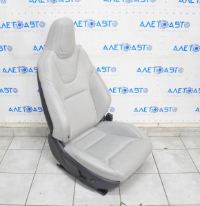 Пасажирське сидіння Tesla Model S 12-15 дорест, тип 1, з airbag, електро, сіра шкіра, потерто