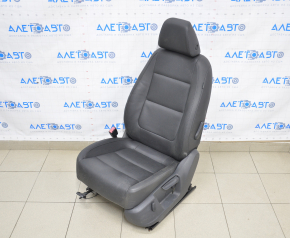 Водійське сидіння VW Tiguan 09-17 без airbag, електро+хутро, підігрів, шкіра чорна, надірвана шкіра сидіння