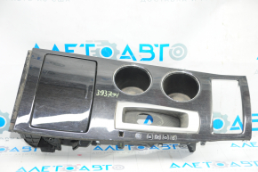 Накладка центральної консолі з підсклянниками Nissan Altima 13-18 тип 1, подряпини, поліз хром