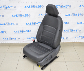 Сидіння водія VW Passat b8 16-19 USA без airbag, електро, шкіра чорна надриви шкіри на спинці