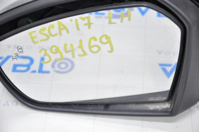 Зеркало боковое левое Ford Escape MK3 17-19 рест 14 пинов, поворотник, BSM, подсветка, черное окалины, поворотник под полировку
