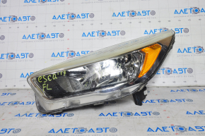 Фара передняя левая голая Ford Escape MK3 17-19 рест галоген светлая, надлом, мелкие царапины