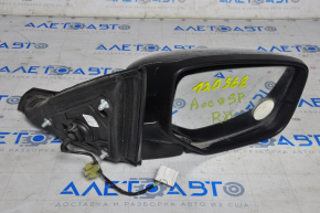 Зеркало боковое правое Honda Accord 13-15 3 пина, графит, треснут пластик