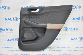 Обшивка дверей картка задня права Ford Escape MK4 20-22 чорна з бежевою ганчіркою, подряпина, під чищення