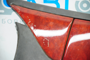 Накладка на центральную консоль под красное дерево подстаканник Lexus RX350 RX450h 10-12 серая, без джойс, трещина, заломы