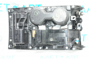 Накладка центральной консоли с подстаканниками Nissan Murano z52 15-18 дорест серая, под подогрев сидений, сломан механизм кармана