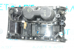 Накладка центральной консоли с подстаканниками Nissan Murano z52 15-18 дорест серая, не работает карман, затерта