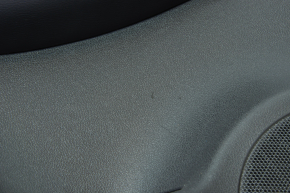 Обшивка дверей картка задня ліва Nissan Leaf 13-17 чорний, підлокітник шкіра, надриви, подряпини