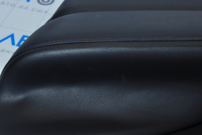 Обшивка дверей картка передня прав Nissan Leaf 13-17 черн з чорн вставкою шкіра, підлокітник шкіра, подряпини