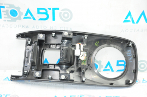 Накладка шифтера КПП Nissan Leaf 13-17 под электроручник, синий глянец, ECO MODE, затертая