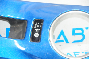 Накладка шифтера КПП Nissan Leaf 13-17 под электроручник, синий глянец, ECO MODE, затертая