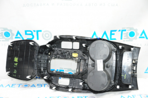 Накладка на центральну консоль підсклянник Hyundai Santa FE Sport 13-16 дорест, чорна