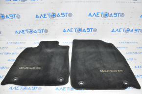 Комплект килимків салону Lexus ES300h ES350 13-18 ганчірка, чорний надірвана емблема переднього лівого килимка