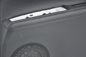 Обшивка дверей картка зад правий Lexus ES300h ES350 13-18 чорна шкіра, молдинг під темне дерево подряпини