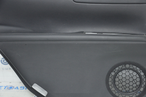 Обшивка дверей картка зад лев Lexus ES300h ES350 13-18 чорна шкіра, молдинг під темне дерево подряпини