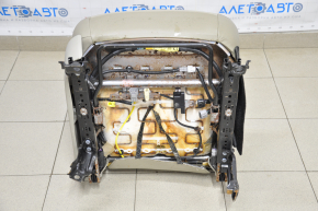 Пассажирское сидение Toyota Prius V 12-17 без airbag, кожа, бежевое, механическое, топляк