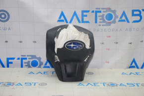 Подушка безпеки airbag в кермо водійська Subaru Forester 14-18 SJ чорна, що стрільнула, приплавлені фішки