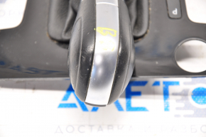 Ручка КПП із накладкою шифтера VW Passat b8 16-19 USA шкіра чорна, глянсова накладка, під start-stop, подряпини на шкірі