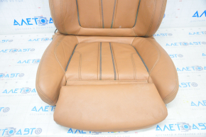 Обшивка пасажирського сидіння BMW 5 G30 17- шкіра коричнева, з підігрівом