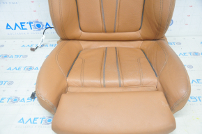 Обшивка сидіння водія BMW 5 G30 17- шкіра коричнева, з підігрівом